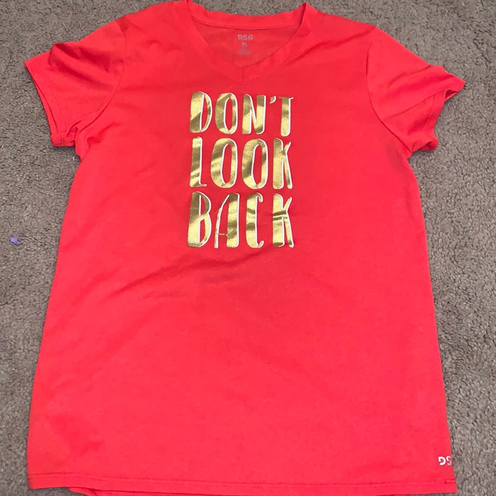 BRAND: DSG SIZE: XL (16) COLOR:red-orange SHIRT: short sleeved